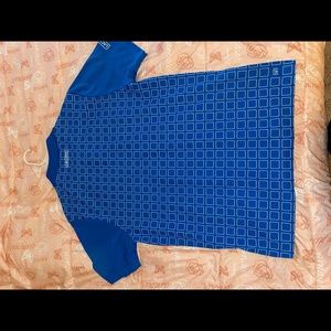 Blue Patterned Lacoste Polo Shirt